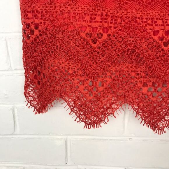 NWT Banana Republic Red Lace Skirt Size 0 - Picture 4 of 7